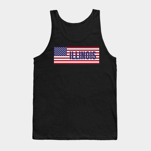 Illinois State in American Flag Tank Top by aybe7elf